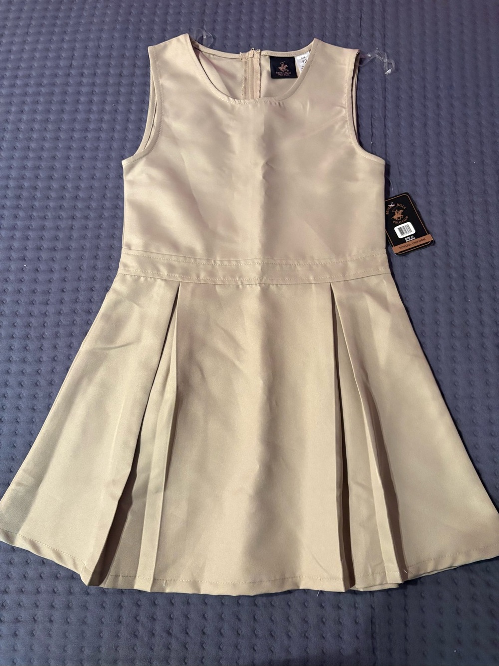 Beverly Hills Polo Club Cream Pleated Kids Dress